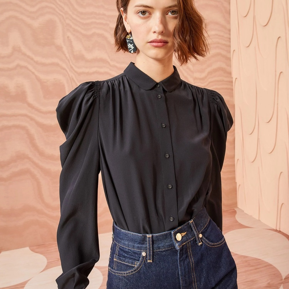 Ulla Johnson Dari Black Blouse